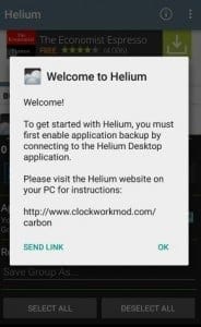 Helium - App Sync and Backup