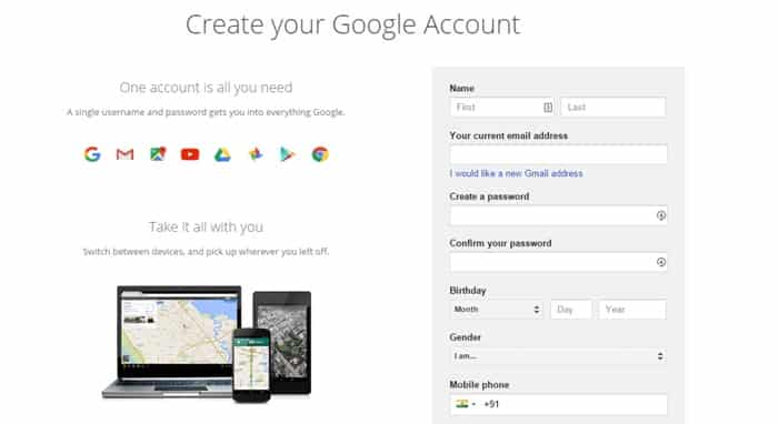 google signup without gmail