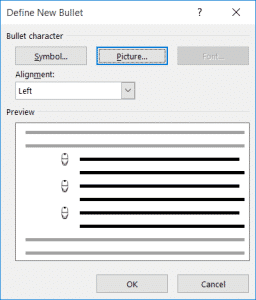 microsoft word 2013 how to add bullets