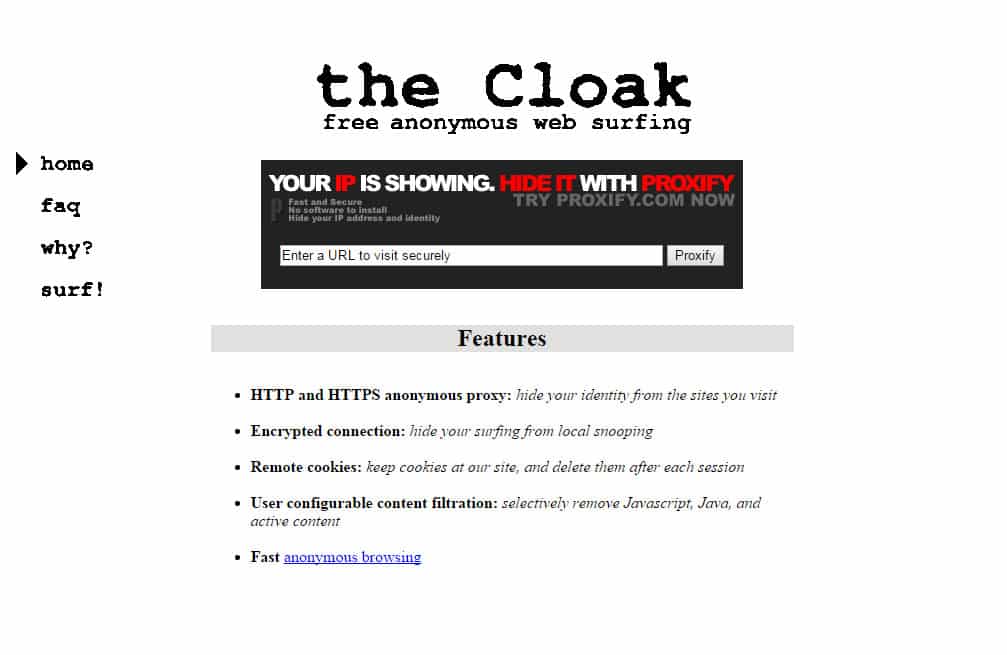thecloak proxy website