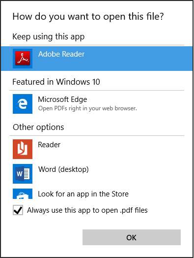 change default pdf application windows 10