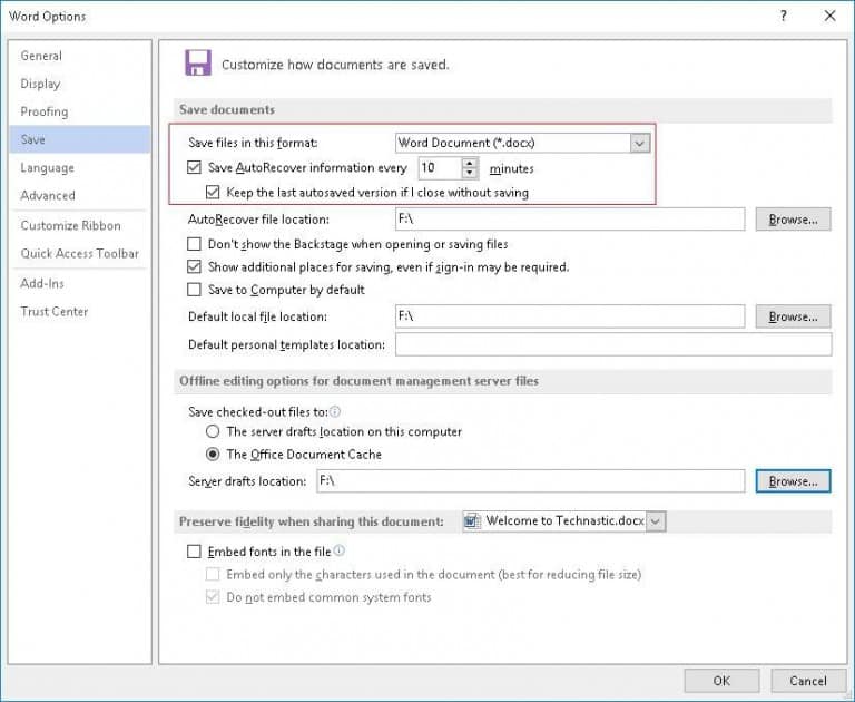 How to Use AutoRecover to Automatically Save and Recover Word Documents ...