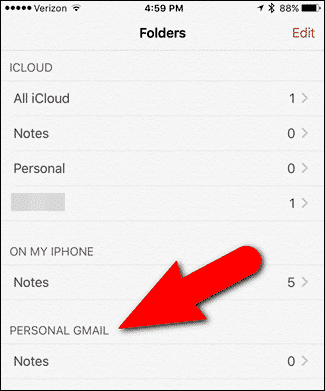Sync iOS 9 Notes With Gmail - 3