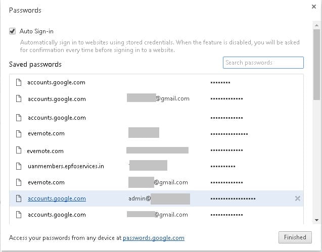 manage passwords in ie8