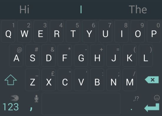 keyboard symbol on letter keys