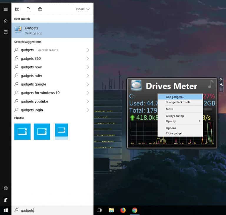 Add Desktop Gadgets to Windows 10 with 8GadgetPack - Technastic