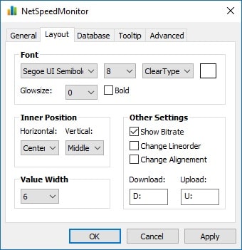 network speed in taskbar settings