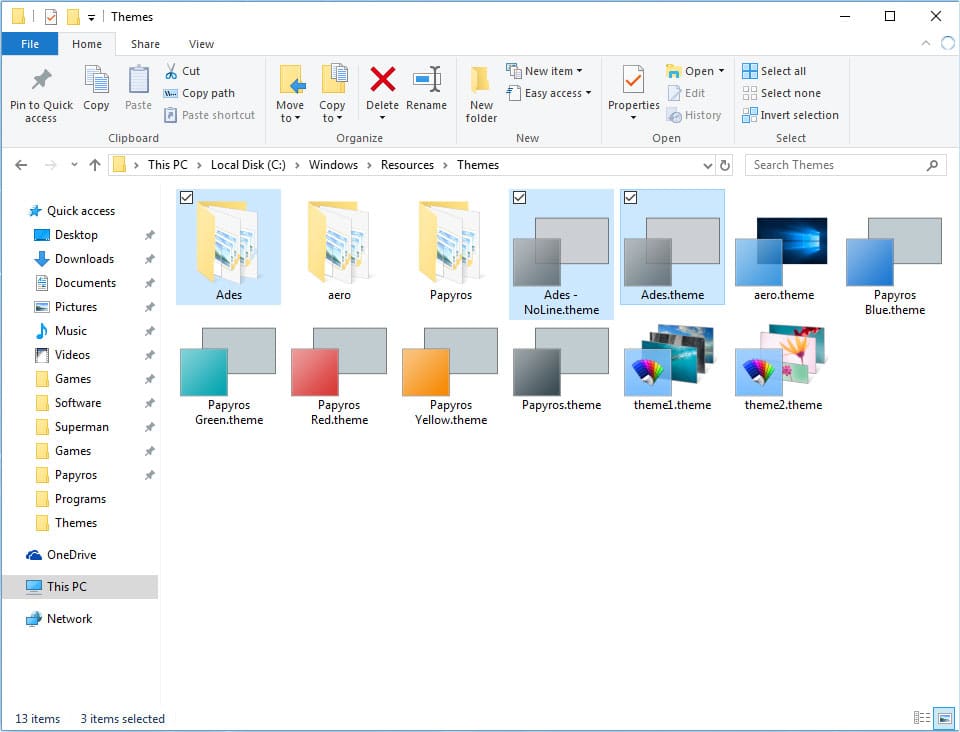 Windows 10 custom themes