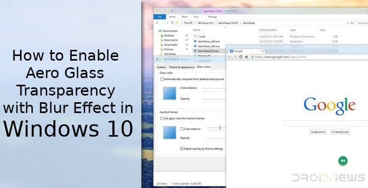 Enable Aero Glass Transparency in Windows 10 with Blur Effect