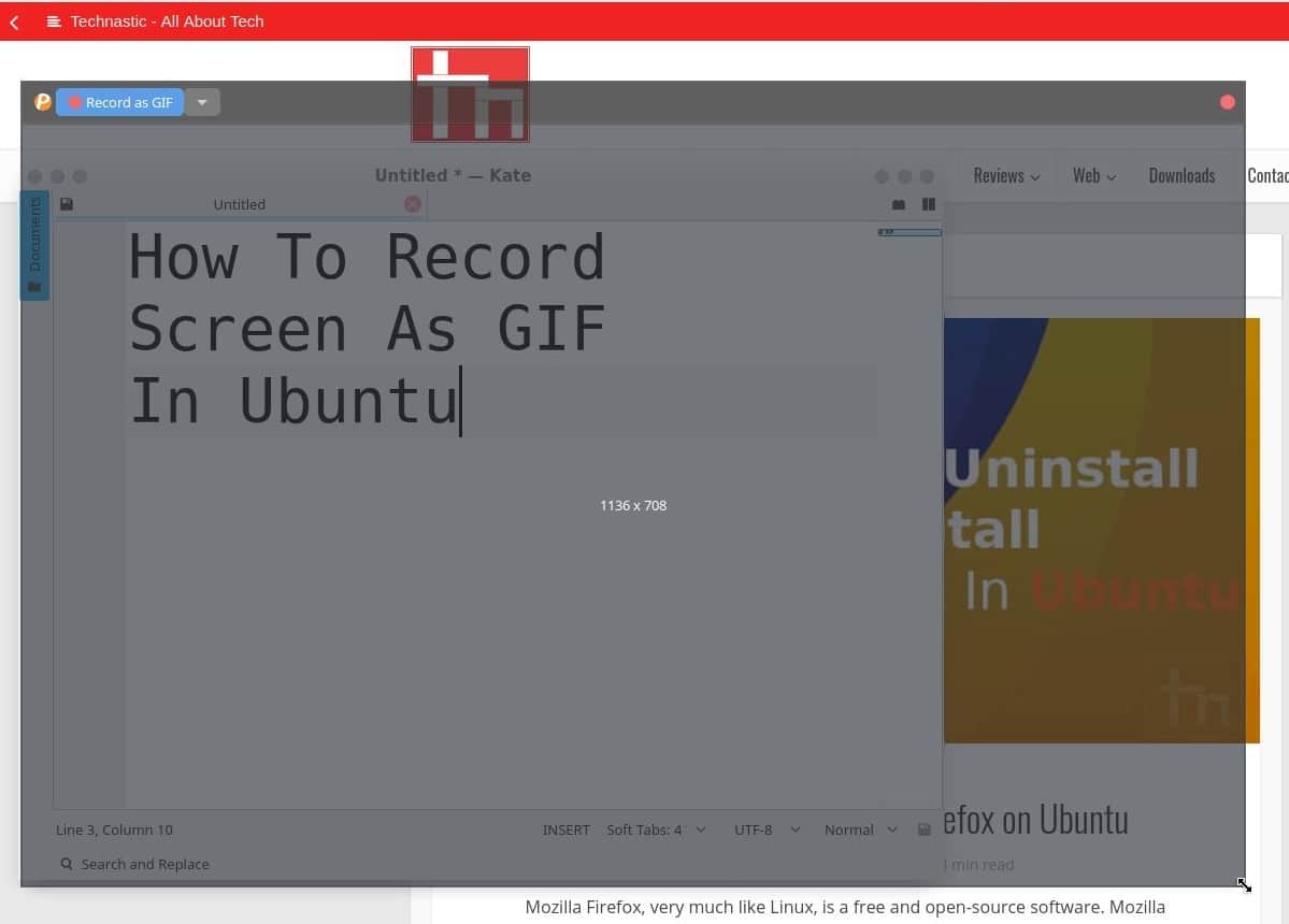 How To Record Screen As GIF In Ubuntu