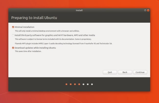 Ubuntu 18.04 installation options