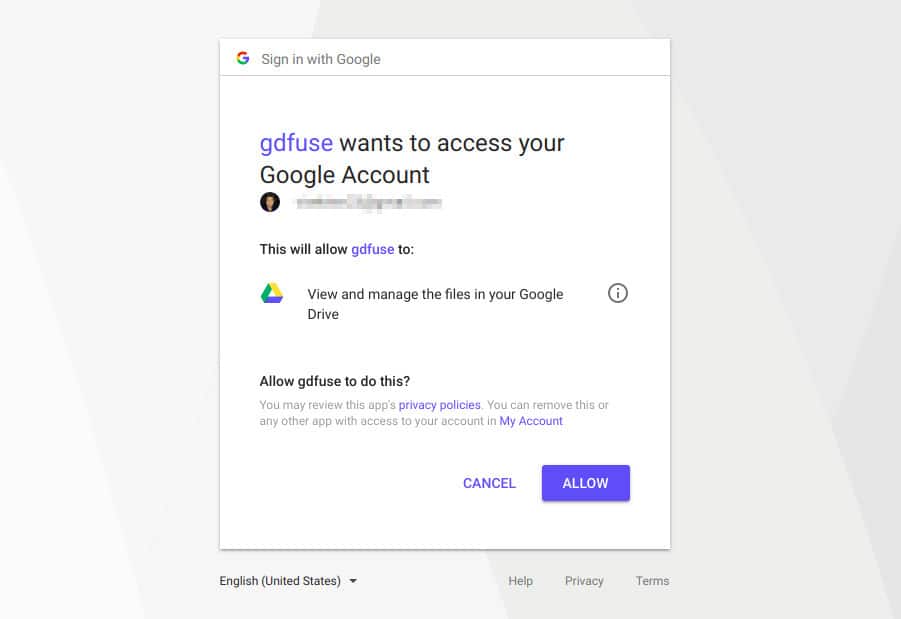 allow google account access