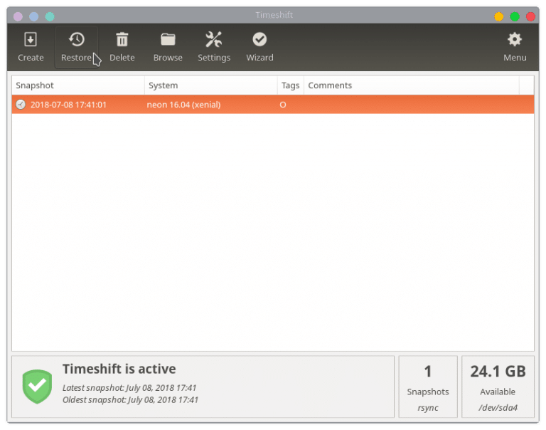 Timeshift linux как пользоваться