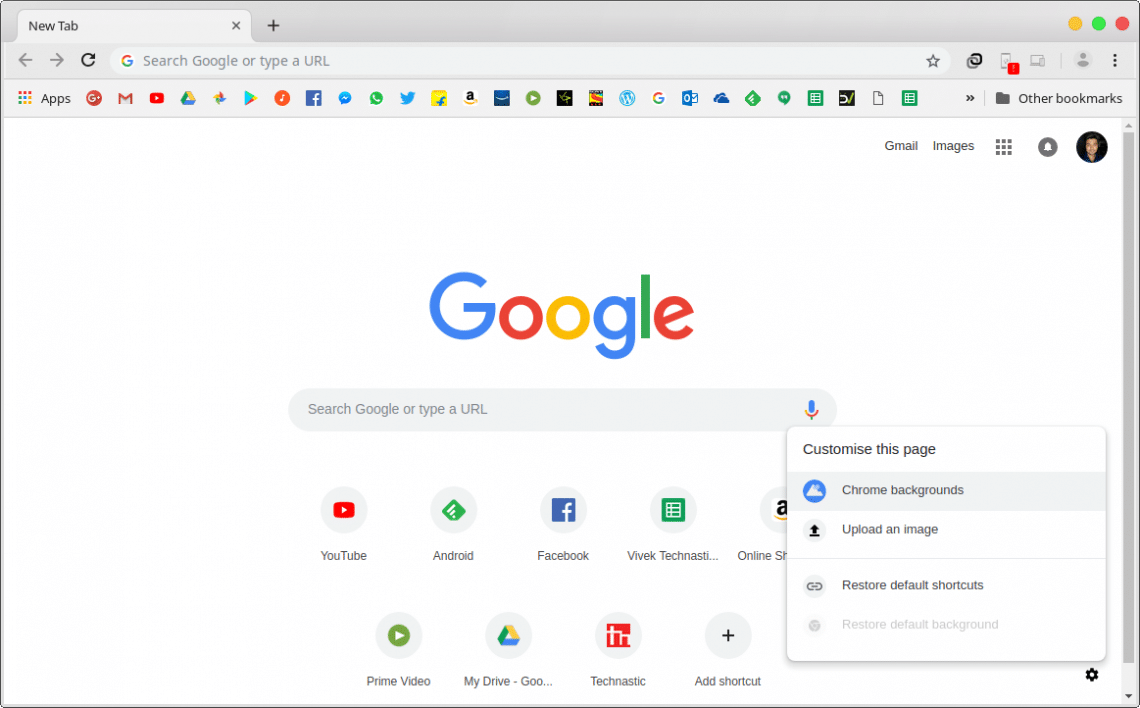 How to Customize the New Tab Page on Google Chrome - Technastic