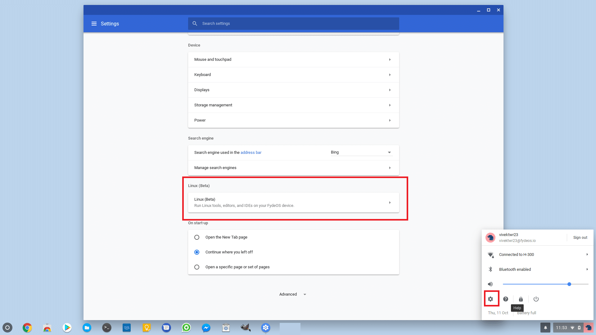 linux app support on chromebook