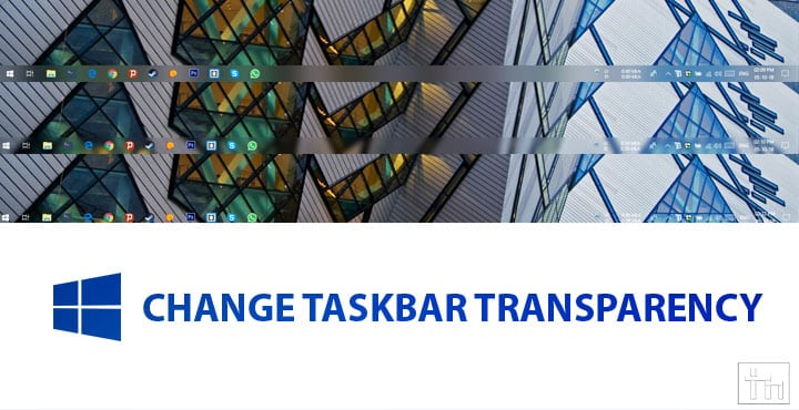 windows 10 taskbar transparency