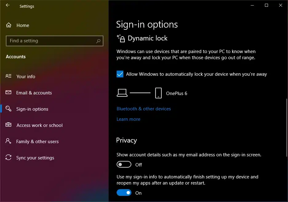 Automatically Lock Windows 10 PC with Dynamic Lock Technastic