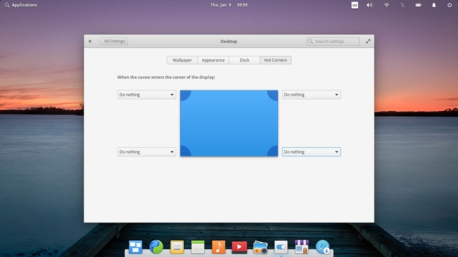 Hot corners in Elementary OS