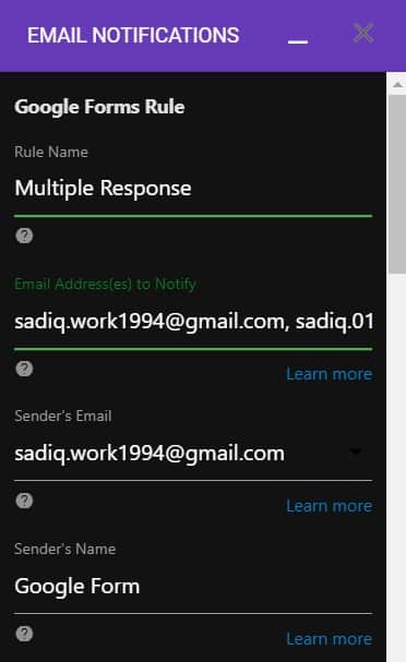more rules for sending notification