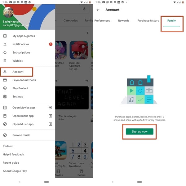 play store signup