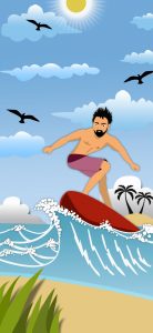 sea surfing punch hole wallpaper