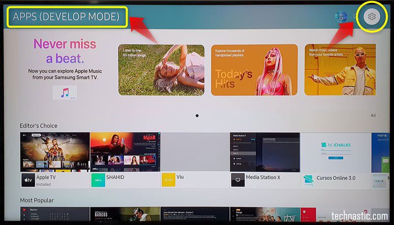 samsung tv apps develop mode