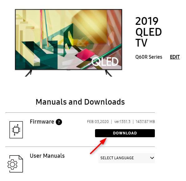 samsung tv firmware