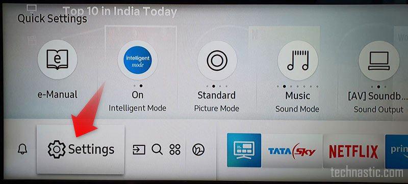 samsung tv settings icon