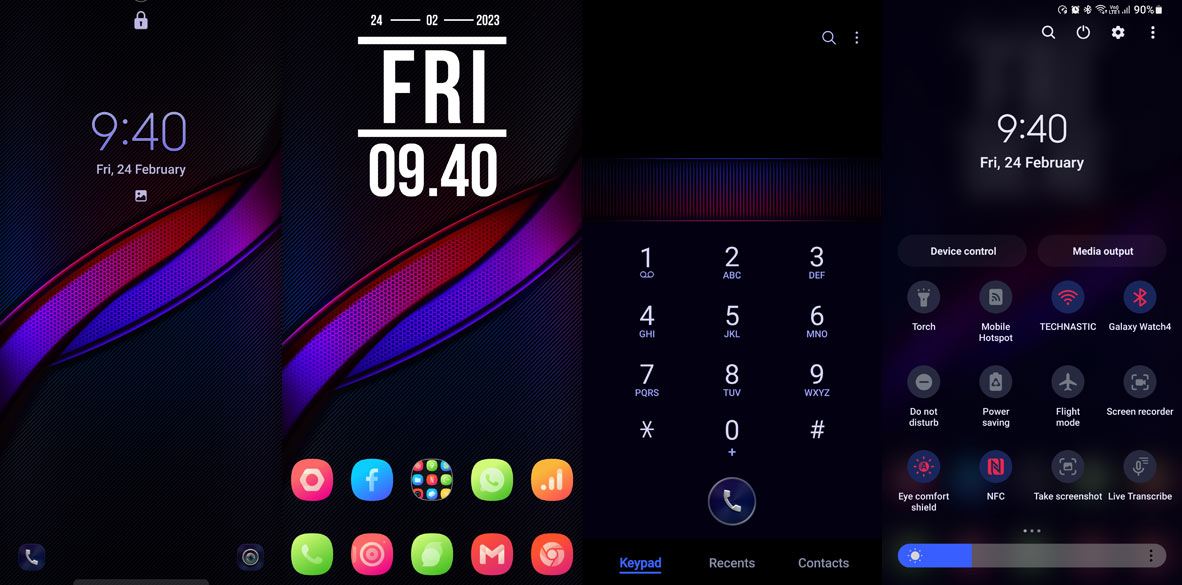 red and blue theme for samsung one ui