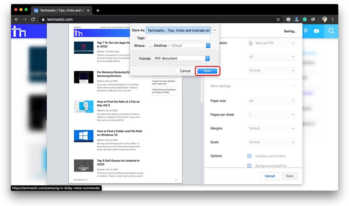 How to Save Webpage as PDF in Desktop Browsers