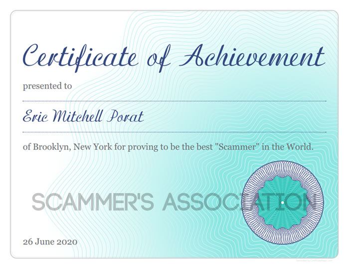 fake certificate screenshot