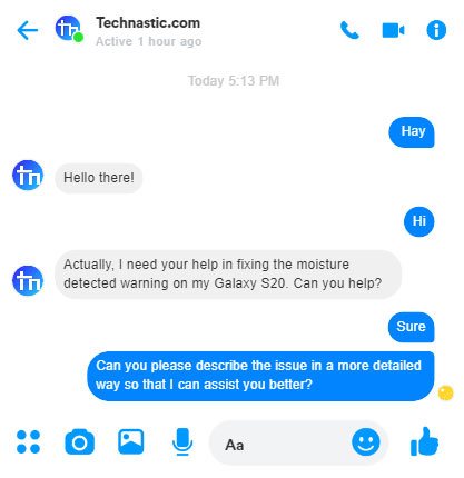 messenger chat fake screenshot