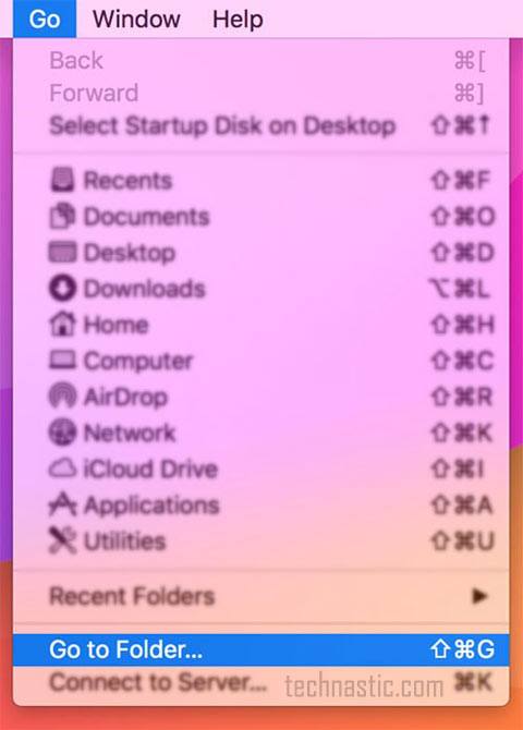 go to folder option mac finder