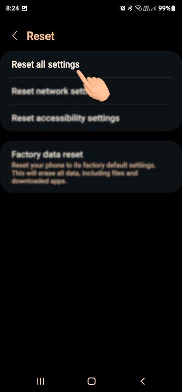 reset all settings on samsung device