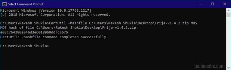 sha256 checksum windows 10