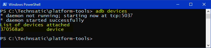 adb devices command prompt