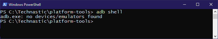 adb.exe: no devices found error in command prompt