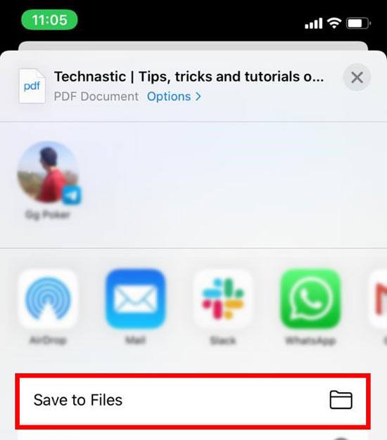 iphone save to files option