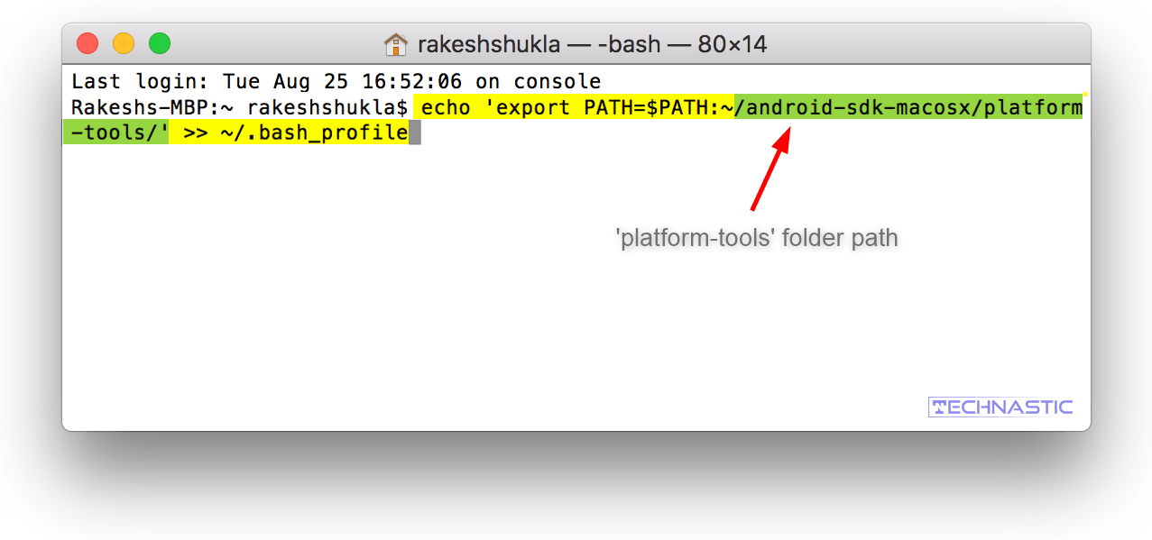 adding adb path to mac bash profile