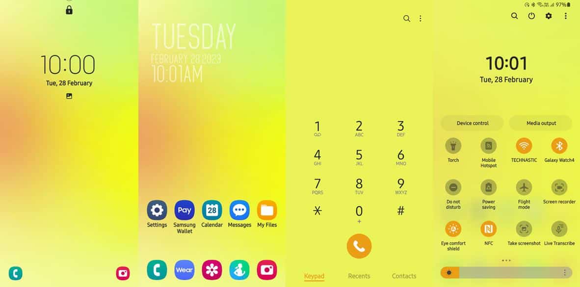 yellow theme for samsung one ui