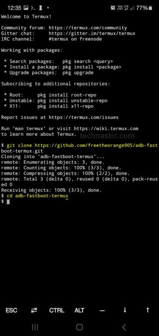 install adb fastboot sdk with termux