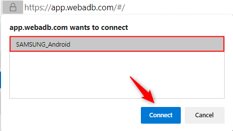 add android device in web adb