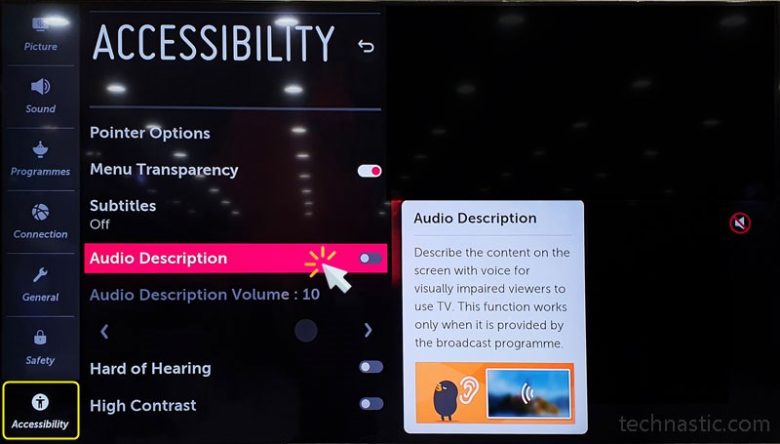 Turn Off Audio Description & Google Assistant on LG TV