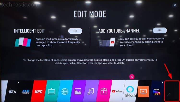 lg smart tv edit mode