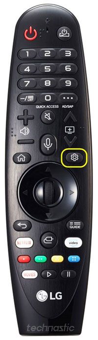 lg tv remote settings button