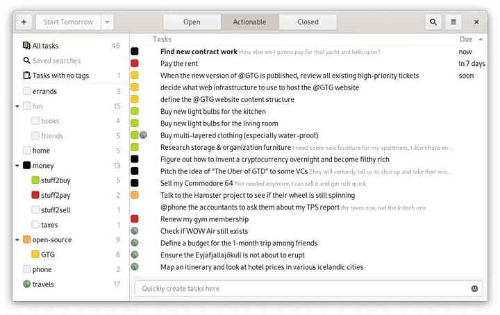 GNOME To Do list app for Linux