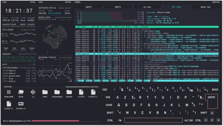 eDEX-UI sci-fi terminal emulator