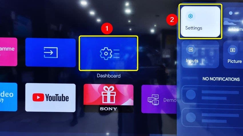 sony android tv home screen