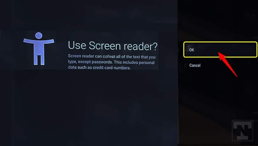 turn off screen reader on android tv