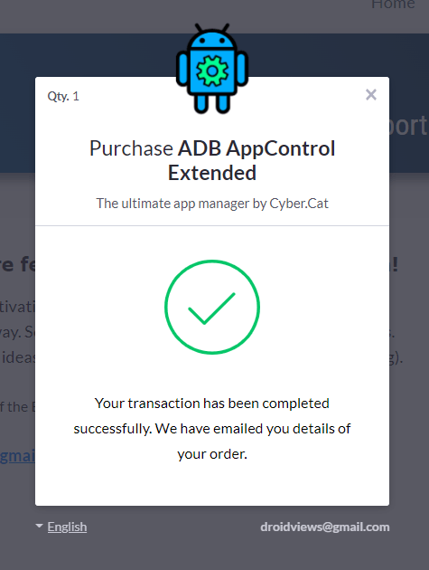 adb appcontrol extended activation key